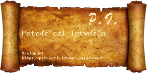 Petróczi István névjegykártya